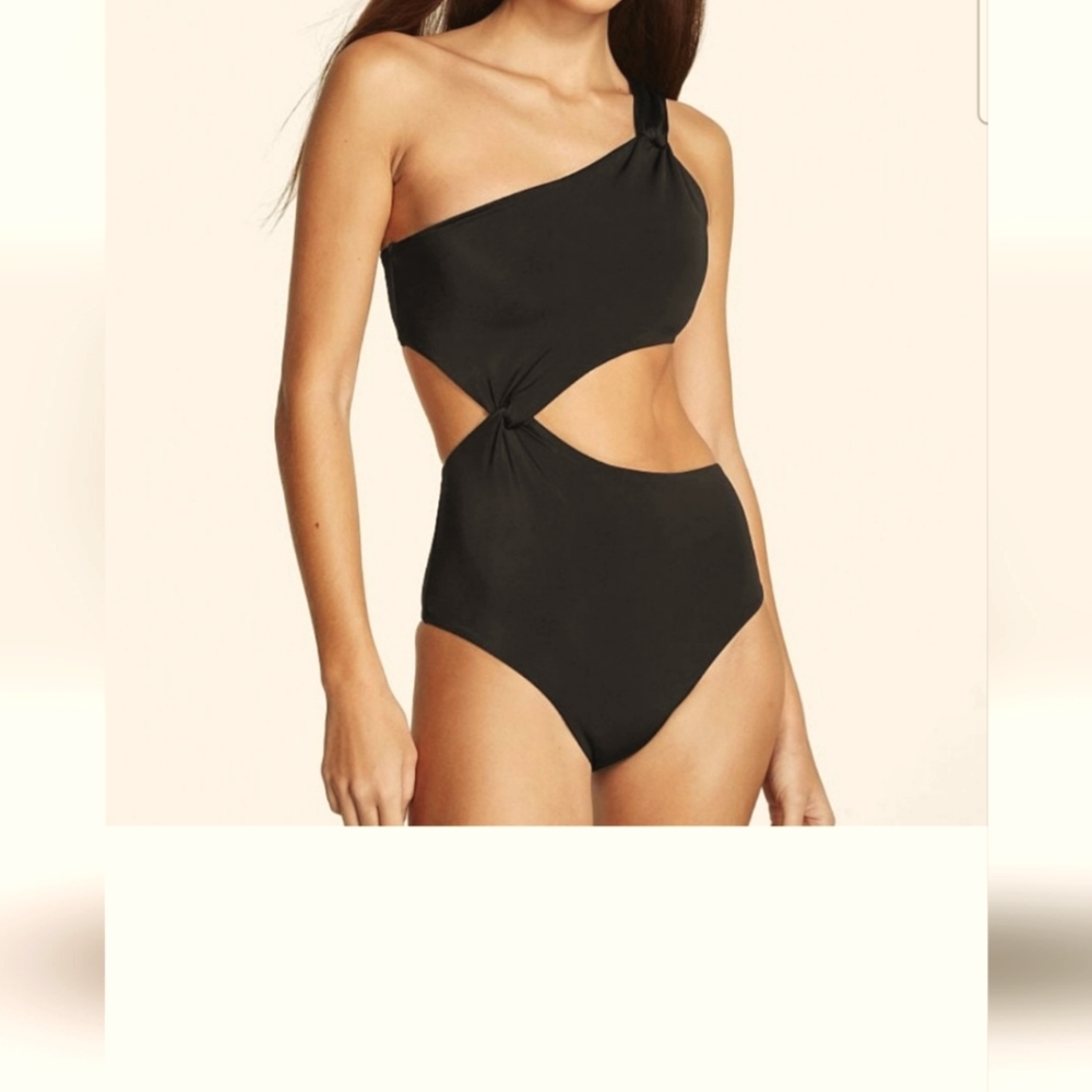 VICTORIA'S SECRET SWIM Twist Monokini One-Piece Swimsuit  (Black) (XL)